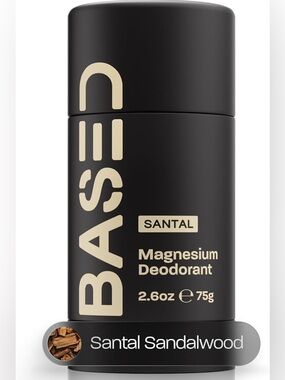 BASED BODYWORKS Santal Sandalwood Deodorant Aluminum Free Men’s Grooming NIB